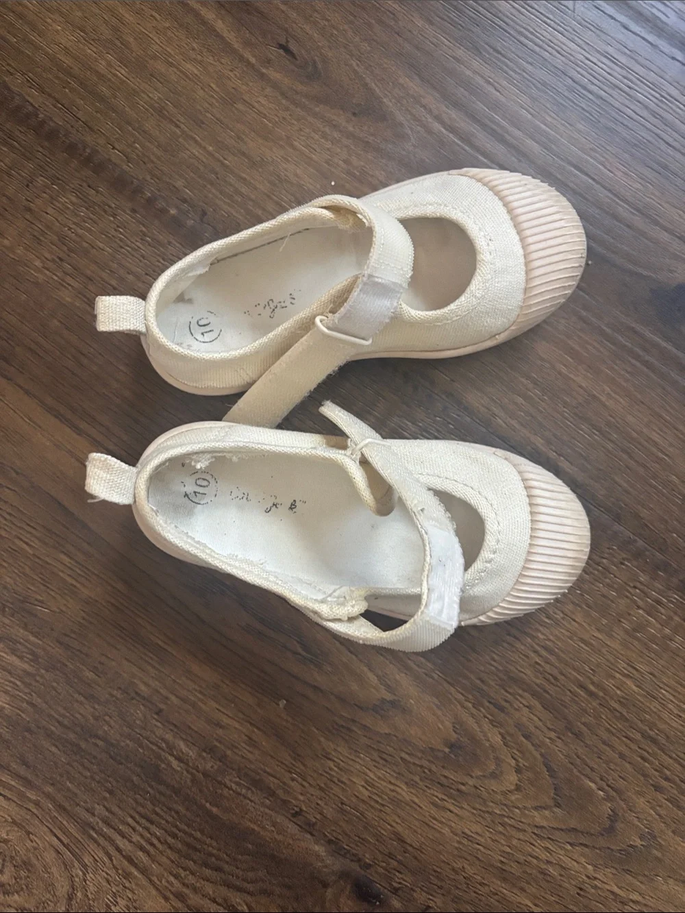 Cat & Jack Cream Canvas Mary Jane Shoes